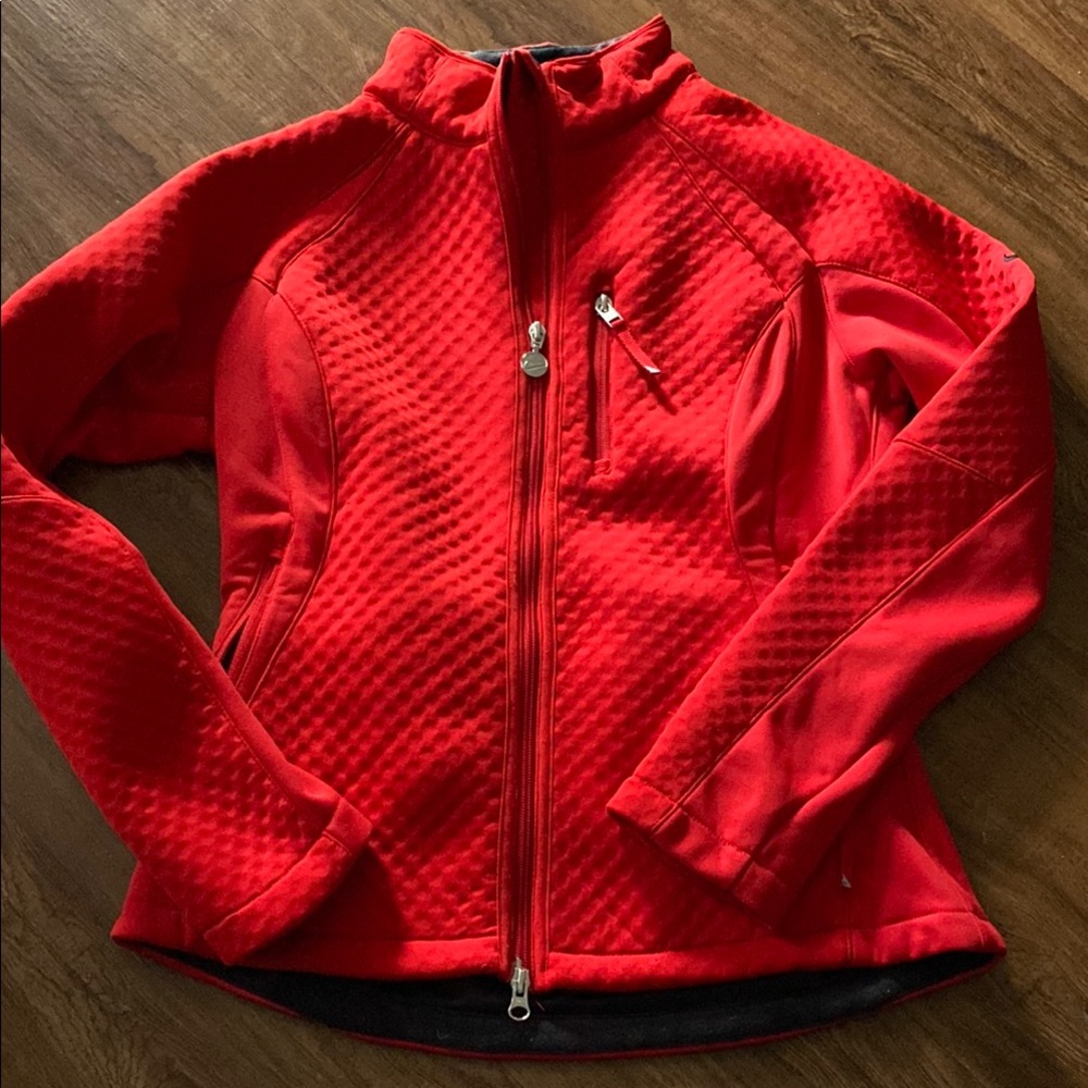 VTG NIKE Fit Thermal Women’s Red Quilted Fleece Zip-Front Jacket Medium